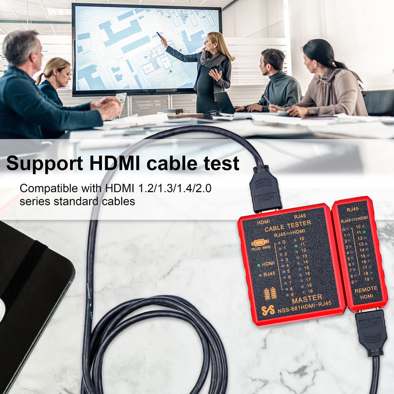 HDMI Tester Portable High Definition Network Cable Tester Checker HDMI & RJ11/45 Tester