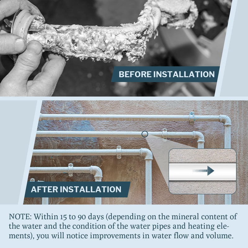 Magnetic Water Softener & Conditioner – Salt-Free Water Descaler for Hard Water Treatment | Easy Install, Eco-Friendly Water Softener System for Home & Apartment Plumbing