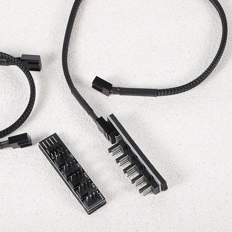 2 Pack 4-Pin PWM Fan Hub 1 to 5 Splitter Cable for PC Case Cooling Fans, Compatible 4-Pin Fans 5 Way Splitter Wire for ATX Computer Case