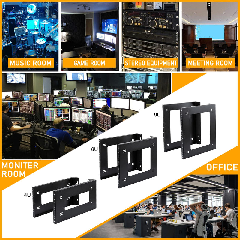 RIVECO 6U Open Frame Rack Wall Mount & Desktop Mount, No Assembly Required Server Rack for Network Equipment & Data AV HiFi Stereo Gaming Electronics Shelf