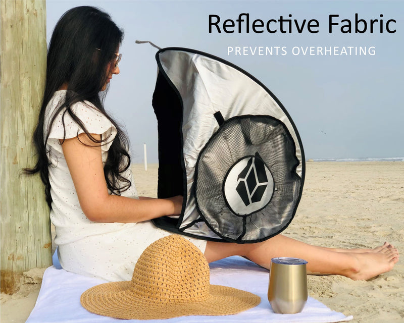 WISARO | New Laptop Sun Shade – Work from Anywhere, Anti-Glare, Lightweight, Fits up to 17" Device, Foldable & Portable Shield Cover, Privacy Hood - Complete with Microfiber Screen Cleaning Cloth