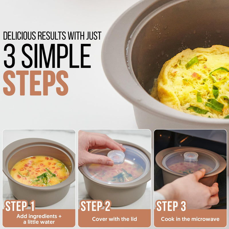 40oz Platinum Silicone Microwave Steamer Pot with Handle & Lid - Korean 100% Food-Grade Steamer Bowl, Heat-Resistant Cooker with Steam Holes, Easy Clean, Dishwasher Safe, Yellow 40oz Butter Yellow