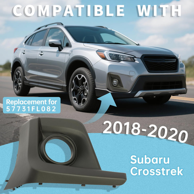 Kojem Right Fog Light Bezel Compatible with 2018-2020 Subaru Crosstrek Replacement for 57731FL082 Driving Lamp Trim Cover W/Fog Light hole (Passenger Side Right RH) W/ Fog Light Hole Passenger Side