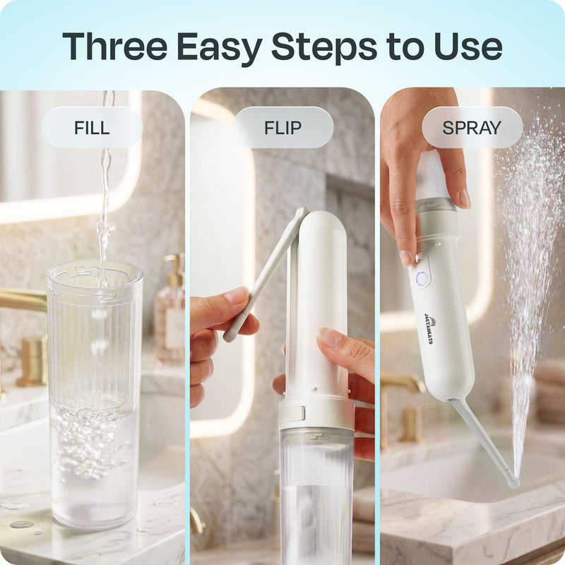 Portable Electric Bidet for Travel - Portable Bidet Rechargeable Handheld Sprayer with 3 High Pressure Modes, USB-C, Adjustable Nozzle & Extra Clean Kit, IPX6 Waterproof Peri Bottle (White) White