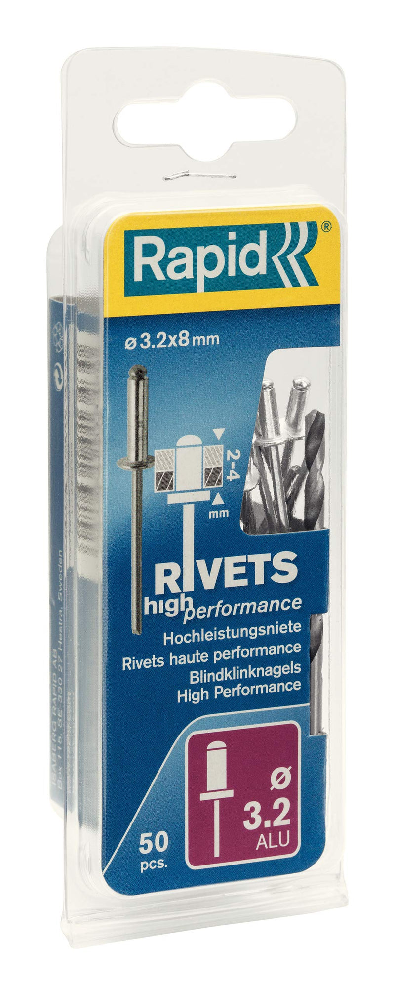 Rapid Rivets High Performance Including Drill Piece, 3.2 x 8 mm, 5000383-50 Pieces