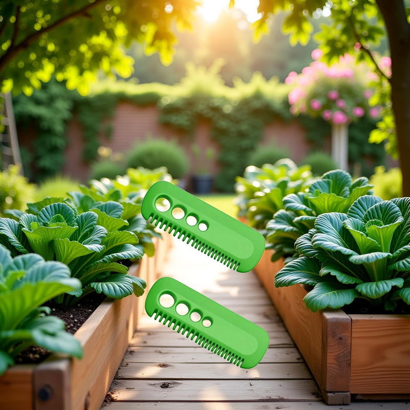 2Pcs Green Leaf Herb Stripper,Vegetable Herb Eliminator Comb Kitchen Herb Leaf Stripping Tool Herb Pealer for Kale, Chard, Collard Greens, Kitchen Utensils and Gadgets, Seasoning and Spice Tools