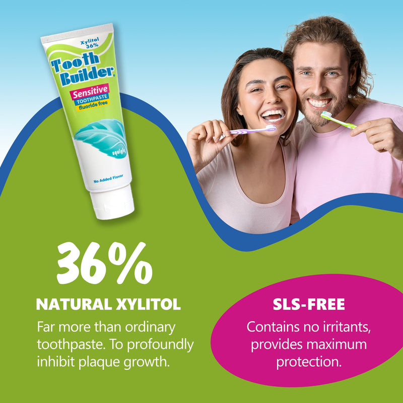 Squigle Tooth Builder SLS Free Toothpaste (Stops Tooth Sensitivity) Prevents Canker Sores, Cavities, Perioral Dermatitis, Bad Breath, Chapped Lips, 4 oz (16 Ounce (Pack of 4), Unflavored) 4 Ounce (Pack of 4)
