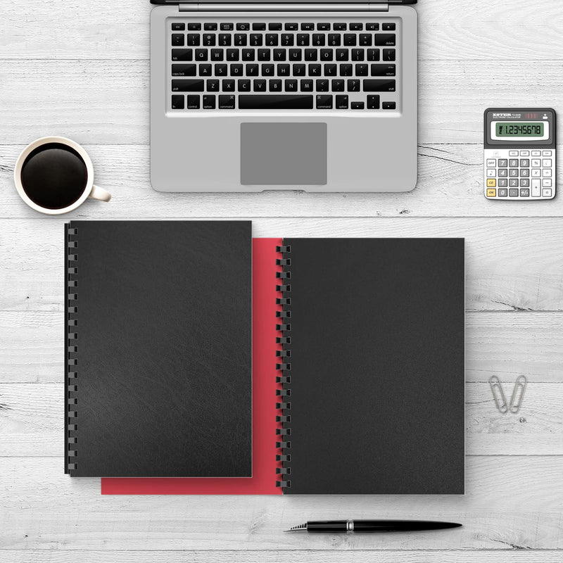 Binditek 60 Pack Binding Covers kit, Includes 20 8Mil Clear PVC, 20 Black Leather-Textured Heavyduty Polycovers, 20 Plastic Comb Spines, for 8.5x11 Inches, Office Supplies