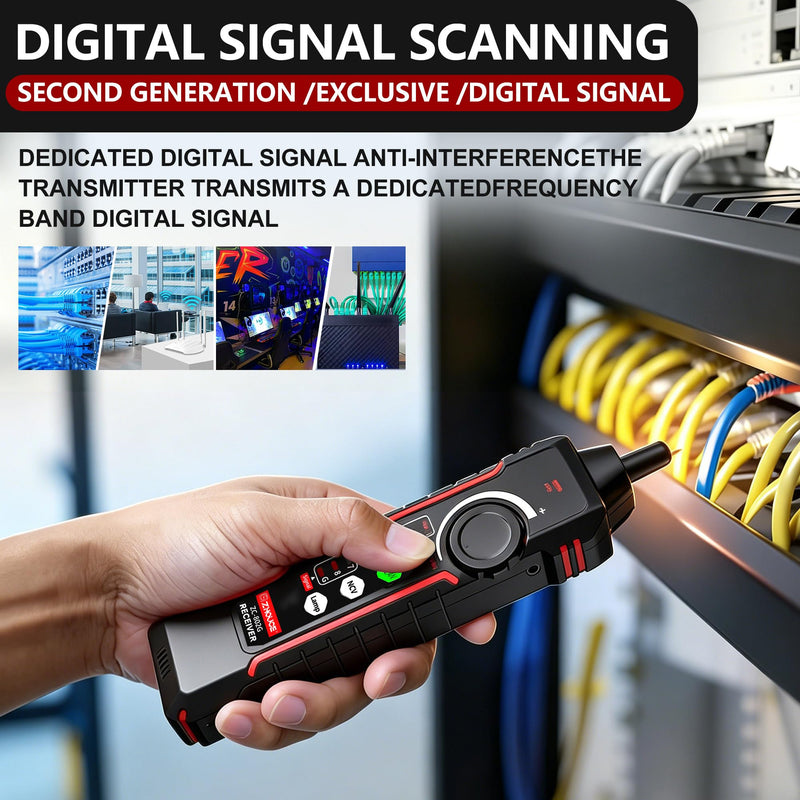Network Cable Tester, RJ45/RJ11 Wire Tracer and Line Finder, Tone Generator Ethernet Cable Tester, Cable Tracer for LAN/POE /Cat5/Cat6 Networks, Cable Verification and Telephone Line Testing ZC-802G