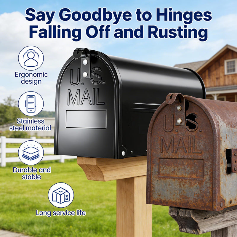 Mailbox Door Replacement 6 1/4 Inch (W) × 8 Inch (H) Brick Embedded Mailboxes – Durable Metal Standard Mail Box Snap-in Insert for Rust-Damaged Mailboxes Postbox Repair and Restoration