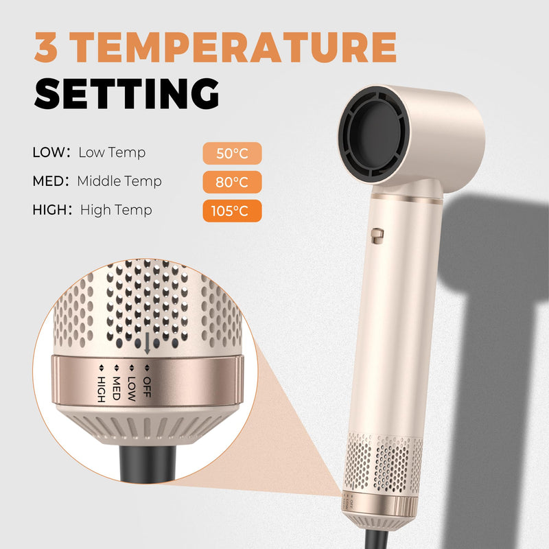 OKWRAP Airbrush 5 in 1 Airstyler 5 in 1 Hair Styler Multi-Blow Dryer Brush | Hair Styler Set Multi-Blow Dryer Brush Set with Curl, Straighten, Wavy, Smooth, Magic Styler for All Hair Types and Lengths Orange