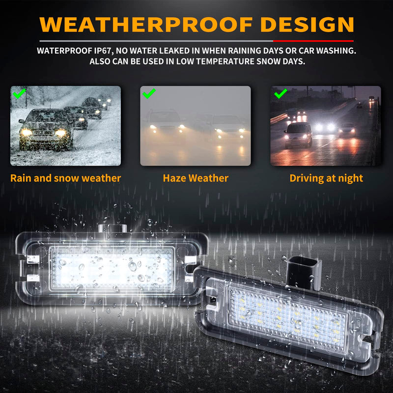Gempro LED License Plate Light for Ford Mustang 2015-2023 Rear Bumper Tag Lamps Assembly 6000K White, 2PCS 2015-2023 Mustang