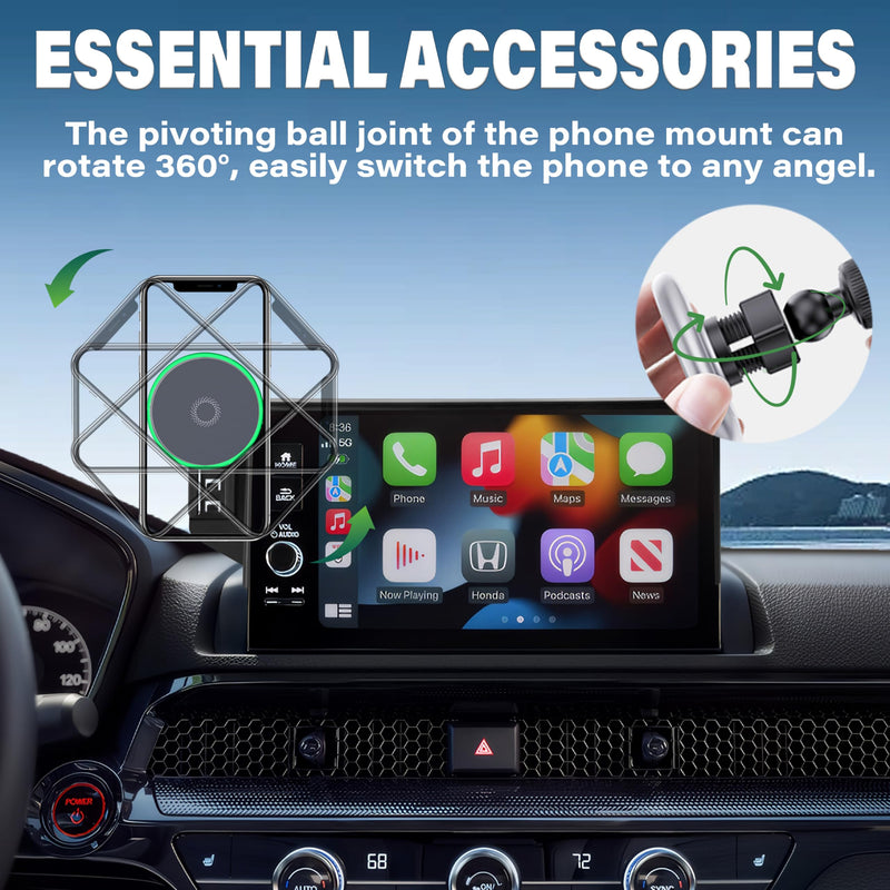 Car Phone Holder for Honda CR-V 2023 2024 2025 / HR-V 2023-2025 Accessories, Apply to 7/9 Inch Touch Screen,15W Fast Magnetic Charger Screen Fixed Clip Cell Phone Mount Hands-Free fit for 2023-2025 CRV/HRV with 7/9 In Screen