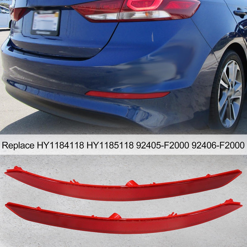 92406F2000 Rear Bumper Reflector Fit for 2017 2018 Elantra Driver and Passenger Pair Replace 92405F2000 HY1185118 HY1184118 92405-F2000 92406-F2000