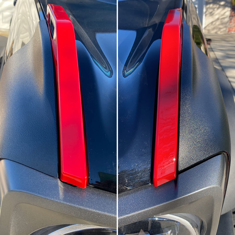 Hood Trail Sights Cover Trim for Ford Bronco 2/4 Door 2021 2022 2023 2024 2025 Accessories Engine Hood Hinge Covers Hood Side Release Handle Decoration Stickers Accessory, 1 Pair Red