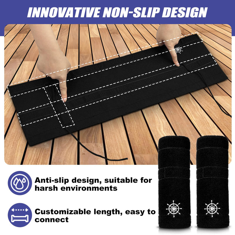 Boat Dock Line Chafe Guard (2 Pack) - Heavy-Duty PVC Marine Rope Protector, Universal Fit for 3/8" to 5/8" 1