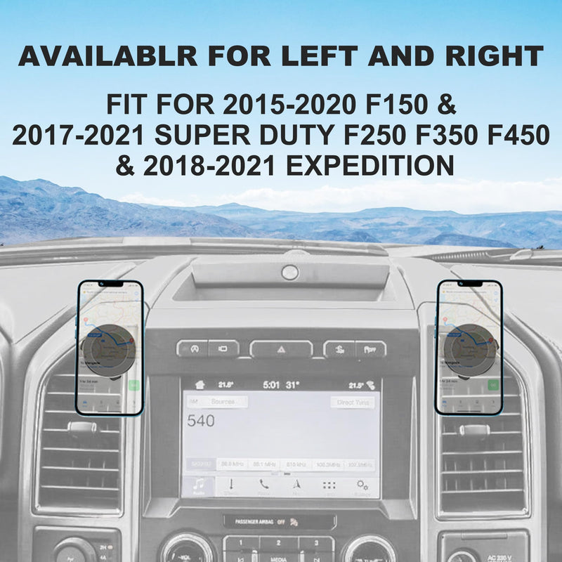 Surfcabin CNC Vent Phone Holder, Magnetic Car Air Vent Phone Holder Cradles Mount Compatible with F150 2015-2020 & Super Duty F250 F350 F450 2017-2021 Universal Bracket Stand for iPhone & Android