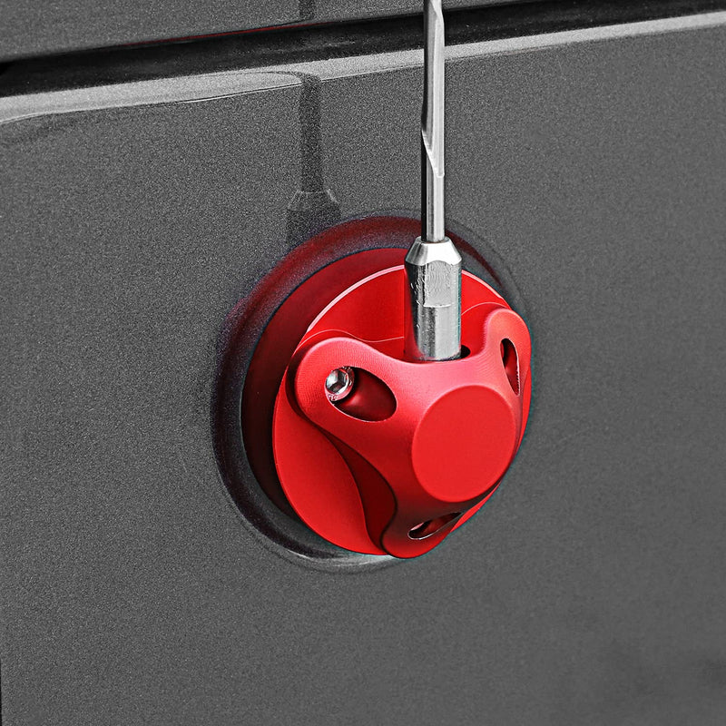 Hoolcar Red Aluminum Radio Atenna Base Cover for 2007-2021 Jeep Wrangler JL JLU JK JKU JT