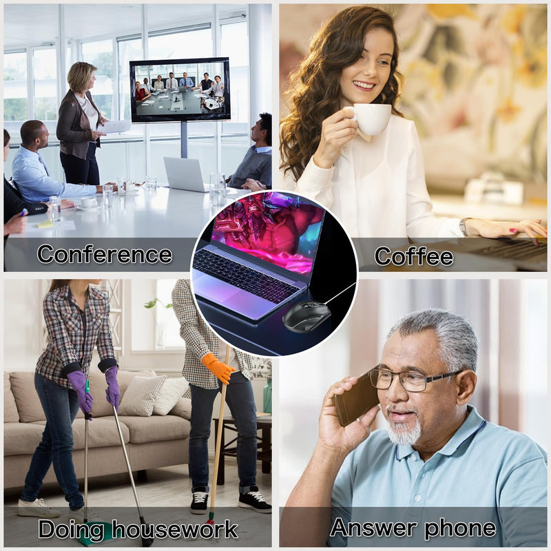 Mouse Jiggler, Ultra Slim, 20dB Quiet & Noiseless, Undetectable Mouse Mover Simulates Realistic Movement, Driver-Free Shaker for Keeping The PC Active and Secure