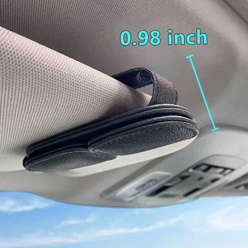 Visonx Sunglass Holder for Car Visor Clip, Magnetic Leather Eyeglass Hanger Clip for Car, Square Car Visor Accessories (Black) Black 1 Pieces