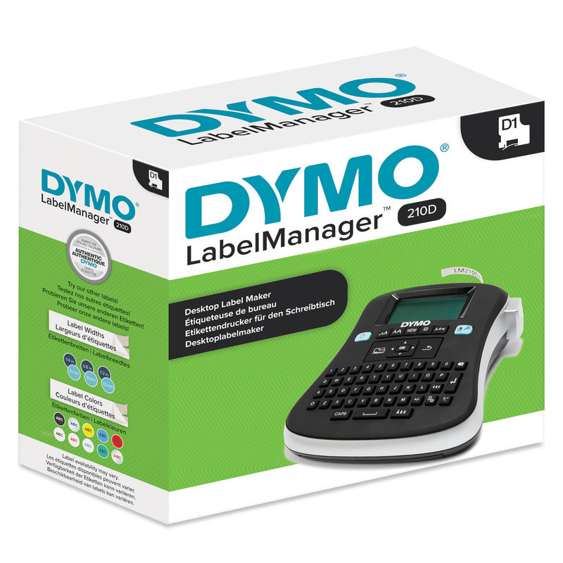 DYMO Desktop Label Maker | LabelManager 210D All-Purpose Portable Label Maker, Easy-to-Use, One-Touch Smart Keys, QWERTY Keyboard, Large Display, For Home & Office Organization