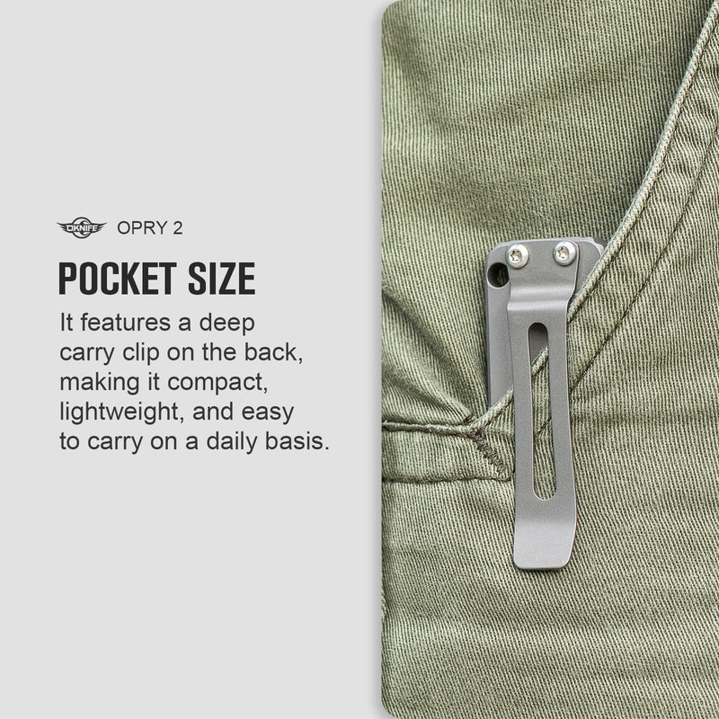 OKNIFE Opry Multitool EDC Titanium Pry Bar Set, Bottle Opener, Nail Puller with Hex Wrench, Screw and Pocket Clip Opry 2