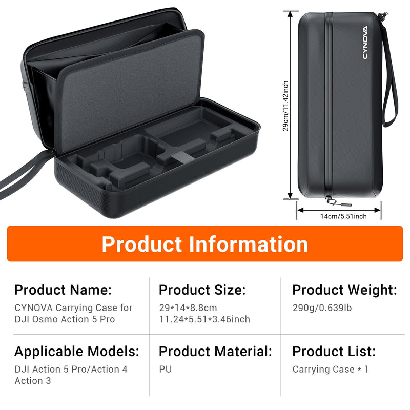Carrying Bag for DJI Osmo Action 4/5 Pro, PU Storage Protective Bag | for DJI Osmo Action 4/5 Pro Adventure Combo Accessories, Protective PU Storage Accessories Action 5 pro