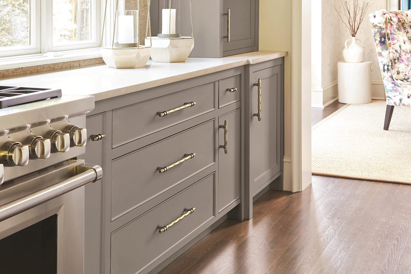 Amerock | Cabinet Pull | Golden Champagne/Black Chrome | 8 inch (203 mm) Center-to-Center | London | 1 Pack | Drawer Pull | Drawer Handle | Cabinet Hardware 8in (203mm) Center-to-Center
