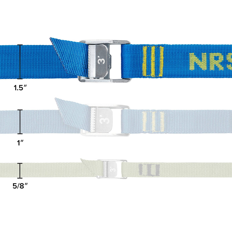 NRS 1.5" Heavy Duty Tie Down Strap – 2 Pack | Cargo Roof Rack Strap for Vehicle, Trailer, Kayak, Moving | 500 lbs. Working Load | 1,500 lbs Breaking Strength Iconic Blue 12'