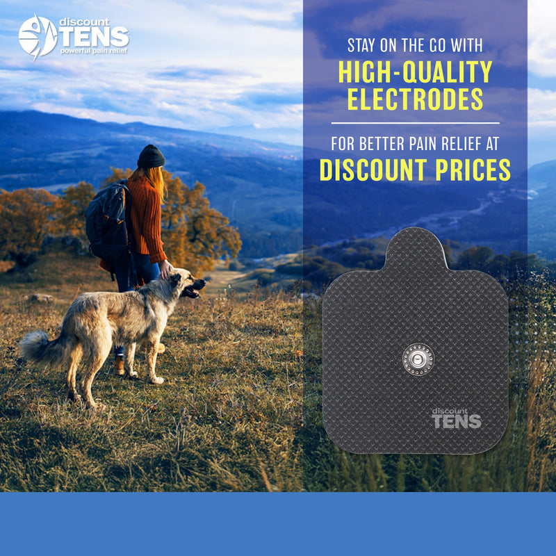 Discount TENS Brand – Easy Snap Replacement Electrodes Compatible with Compex. 8 Premium 2"x2" Replacement Pads for Compex TENS/EMS Units Edge, Sport, Elite – Durable, Reusable & Self-Adhesive 2x2 Inch (Pack of 8)