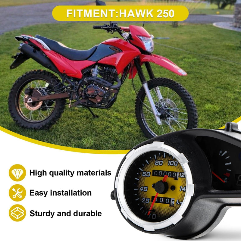 Speedometer for Hawk 250 - PSLER Motorcycle Speedometer Motorcycle Tachometer Dirt Bike Odometer Fuel Gauge for Hawk 250 Hawk 250CC,1 PCS