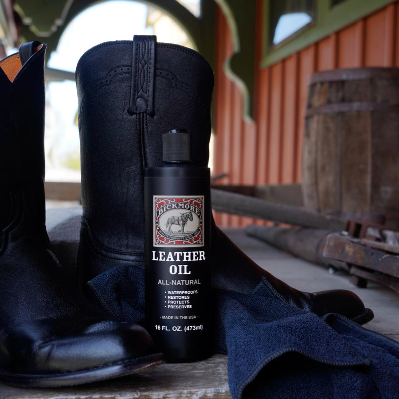 Bickmore Leather Oil Leather Conditioner 16oz | Waterproofs, Protects, and Restores Boots, Jackets, Auto, Furniture, and All Leather Goods | Made in The USA 16 oz