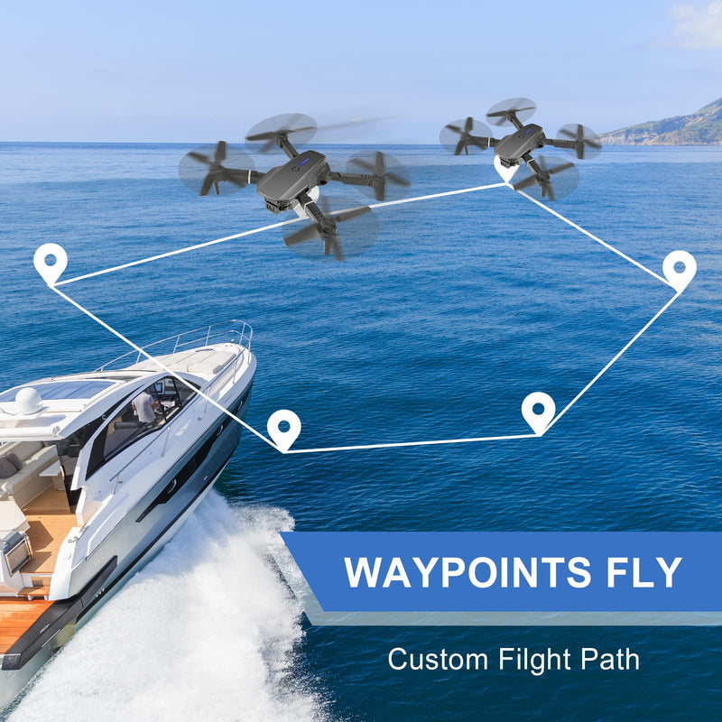 Mini Drone for Kids with 4K Dual Cameras Remote Control Toys Gifts for Boys Girls with Altitude Hold, Headless Mode, One key Return/Emergency Stop, 3D Flips 2 Batteries, Foldable RC Quadcopter Black