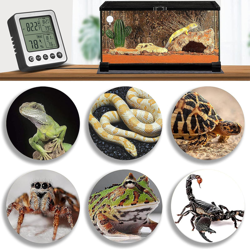2 PCS Refrigerator Thermometer Digital Freezer Thermometer Fridge Thermometer with Extra Sensor Digital Thermometer Hygrometer max and min Remember Reptile Thermometer Hygrometer Black zz20 2pack A 2