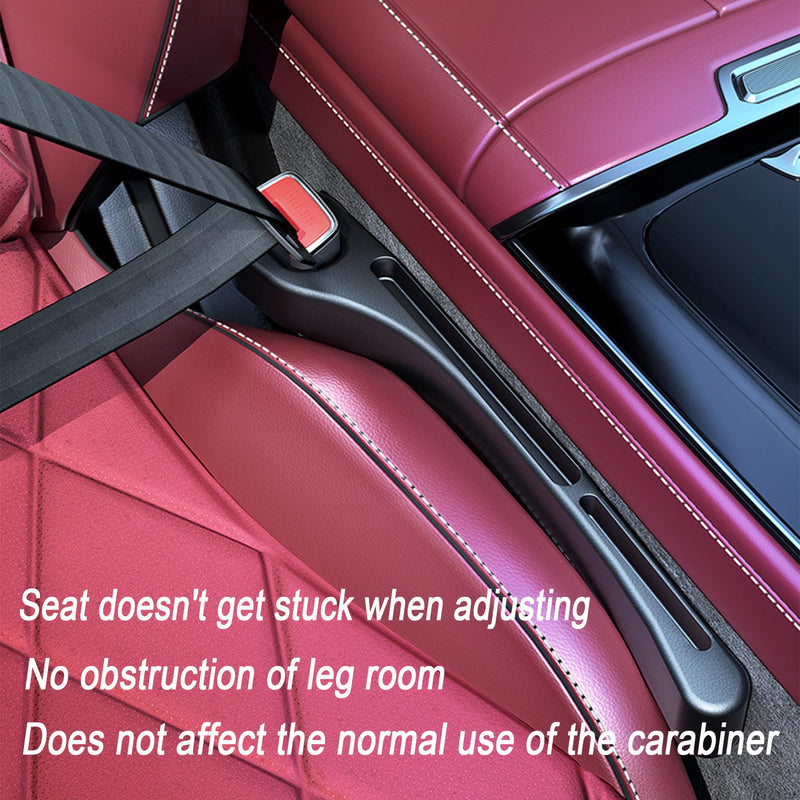 2PCS Car Seat Gap Filler，Gap Stopper Fill Gap Between Seat and Console，Built-in Recessed Storage Organizer，Universal for Most Cars Trucks SUVs to Stop Things from Dropping（Black） Black
