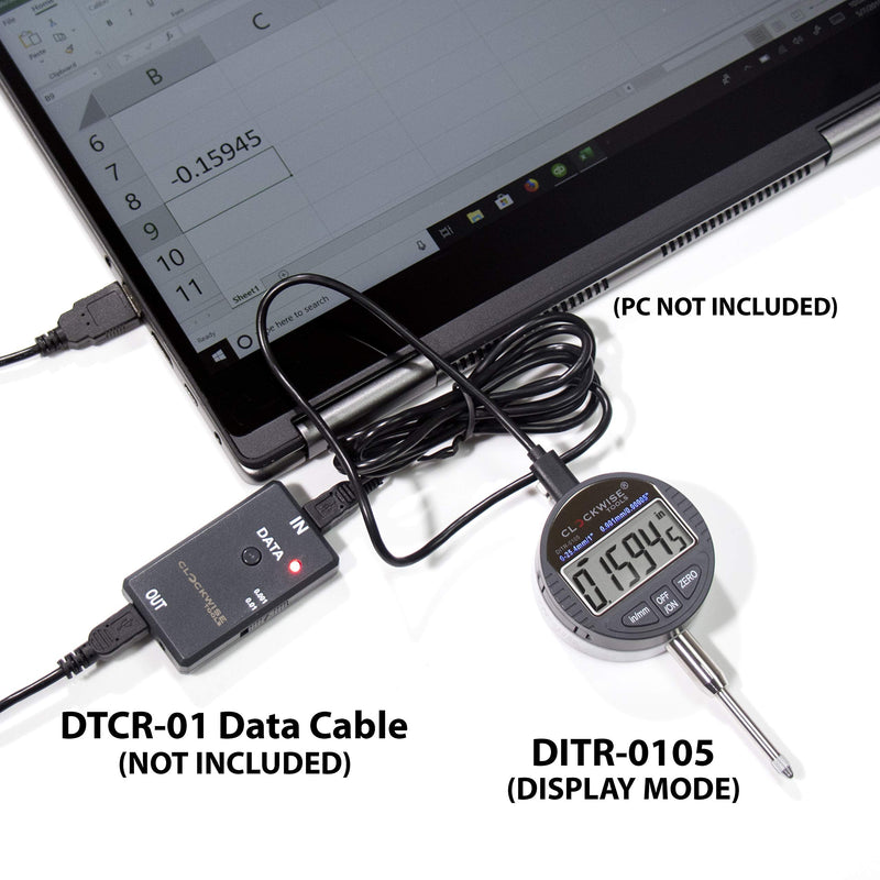Clockwise Tools Digital Indicator, DIGR-0105 0-1 Inch/25.4mm, Inch/Metric Conversion, Auto Off DIGR-0105; 0-1"/25.4mm