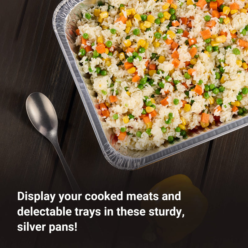 Aluminum Pans Half Size, 9X13, Extra Heavy Duty Disposable Foil Pans For Baking (30 Pack) Roasting & Chafing, Deep Tin Foil Bakeware, Steam Table Tray, Cookware, Food Prepping, Cake & Oven Pan 30 Pack
