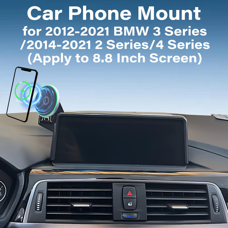 Car Phone Holder for 2012-2021 BMW 3 Series / 2014-2021 BMW 2 Series / 4 Series Accessories Apply to 8.8 Inch Touch Screen 15W Fast Wireless Charger Screen Fixed Clip Cell Phone Mount