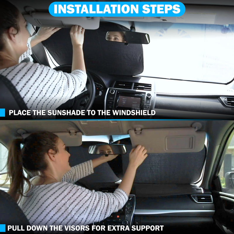 Car Windshield Sun Shade Foldable | Front Windshield Shade for Sun, Heat and UV Rays | Sunshade for Car Front Window and Interior Sun Protection | Medium (28 x 31 inches)