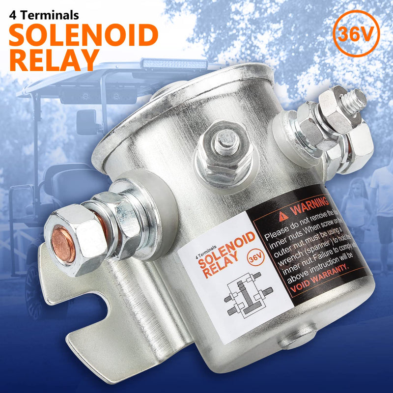 EZGO Solenoid 36V, #70 Series Continuous Duty Solenoid Relay for EZGO TXT/Marathon 1980-2010 Electric Golf Cart, OEM# 27855G01, 11761G1, 27855G02, 31680G1, 3016