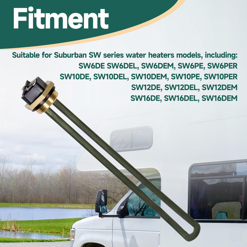 Replacement 520900 RV Water Heater Element for Suburban for Atwood 6-10 Gallon SW4DE SW6DE SW6DEL SW10 SW10DE SW10PE SW12DE SW12DEL Models with 1-1/2 in x 1-1/16 in x 6 in Wrench Socket 520900 with Socket
