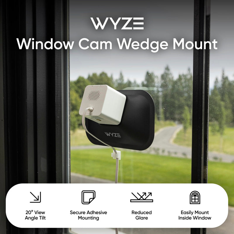 WYZE Window Cam Wedge Mount, Compatible Only with WYZE Window Cam, 20-Degree Viewing Angle, Glare-Reducing Design
