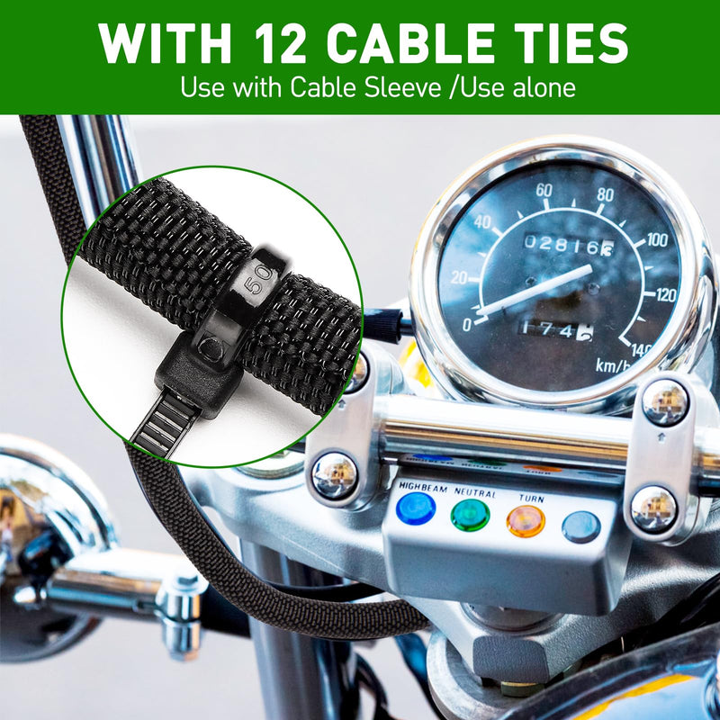 Heat Resistant Wire Loom Automotive Cable Management Sleeves 35ft-1/2inch Split Wiring Loom Harness Wire Organizer, High-Temperature Heavy Duty Auto Wrap Cord Protectors from Pets No Chew, Black 1/2"-35Feet