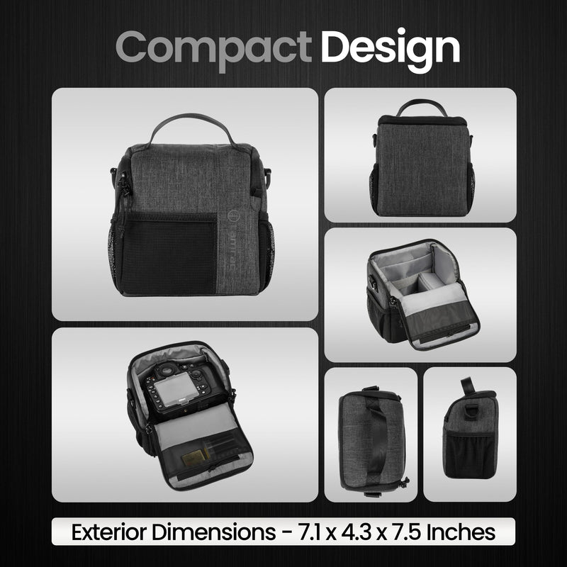 Tamrac Tradewind 3.6 Camera Bag for Photographers, Camera Case for Photography Accessories, Compact Camera Shoulder Bag for DSLR and Mirrorless Cameras, Crossbody Camera Bag for Women Men – Dark Grey