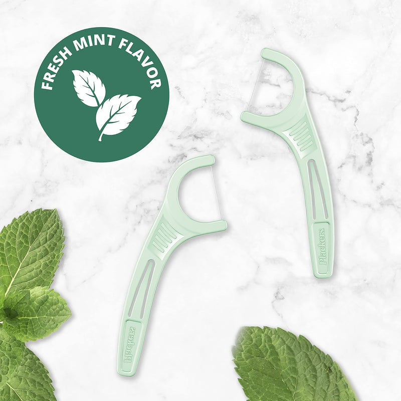 Plackers Micro Mint Dental Flossers, Fold-Out Toothpick, Super Tuffloss, Easy Storage with Sure-Zip Seal, Fresh Mint Flavor, 750 Count (Pack of 5)