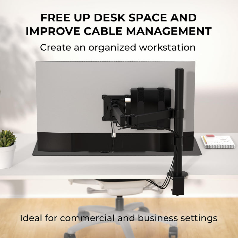 HumanCentric Universal Small Device VESA Mount for VESA Arms, Adjustable Strap Mount for Small Computers and Other Electronic Devices, Mounts On The Back of a Computer Monitor Using VESA Arm