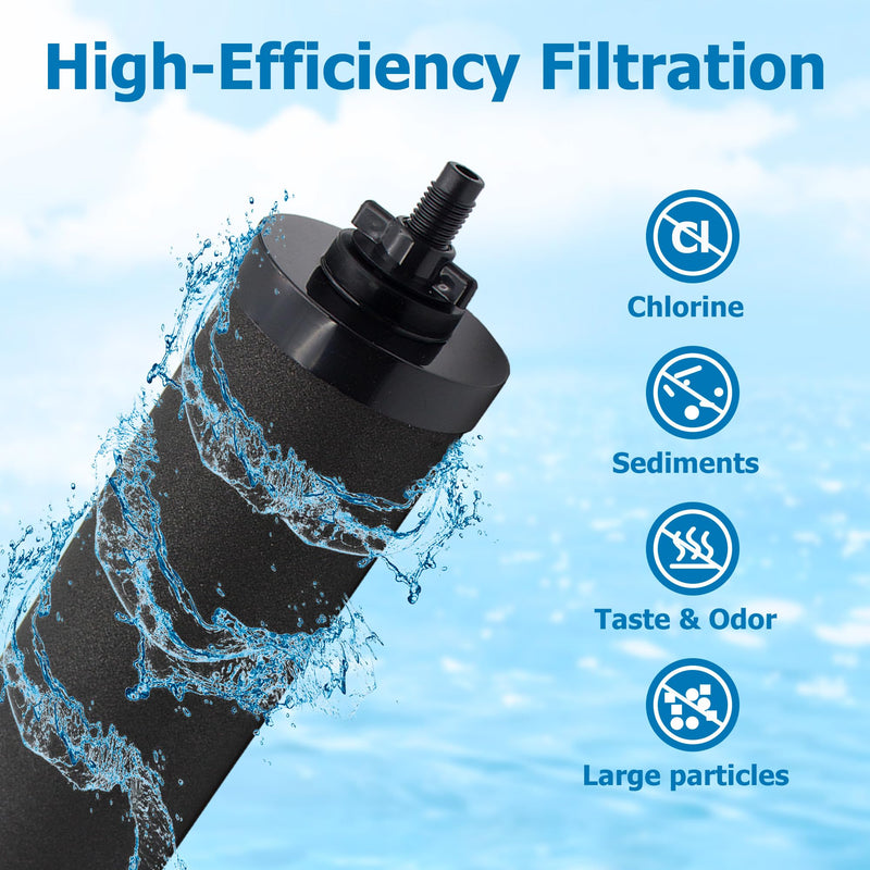 Gravity Water Filter Replacement, Black Filters, Pack of 2 | Compatible with Gravity Water Filter System including Travel, Big, Royal, Imperial, Crown Series Carbon Filters (2 Pack)