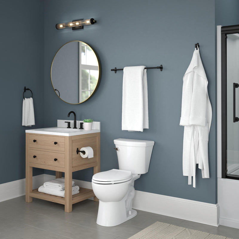 Franklin Brass Calloway (1-Pack) Toilet Paper Holder Matte Black Euro Tissue Roll Holder Single Post Toilet Tissue Holder Wall Bathroom Accessories Bath Organization/Storage CLWY51-MB