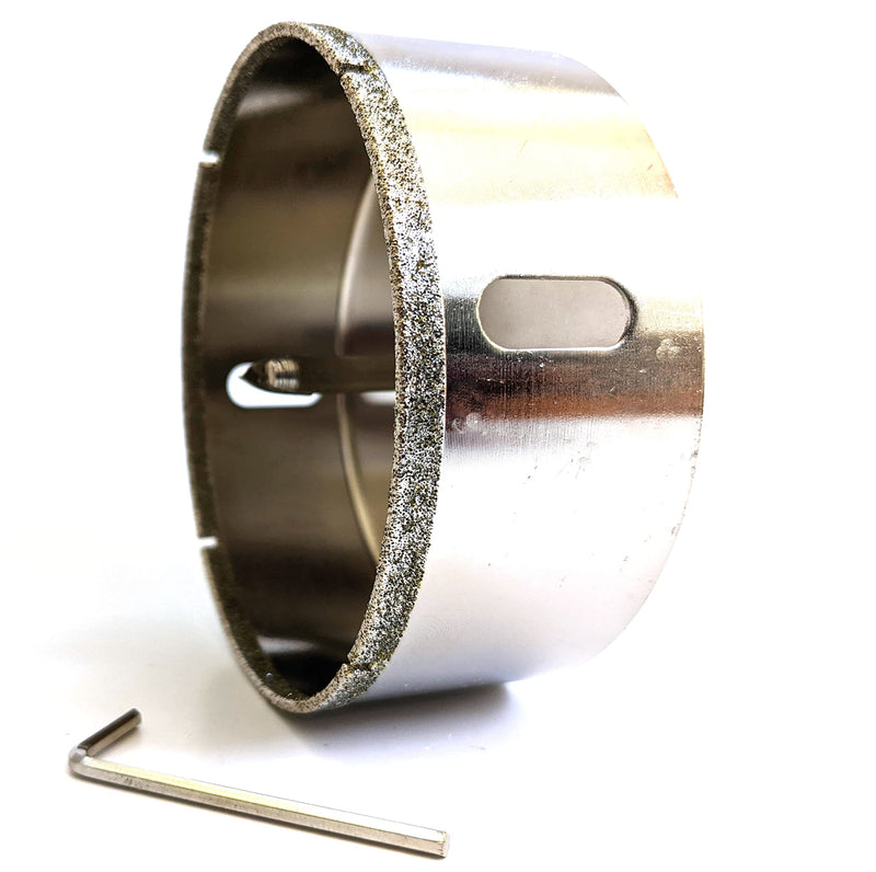 Drilax 4" Diamond Hole Saw | 1.5" Cutting Depth | Removable Pilot Pin & Triangular 3/8" Shank | Drilling for Ceramic, Porcelain, Tile, Quartz, Granite, Marble | Large Vent, Duct & Recessed Light Holes 4 inch