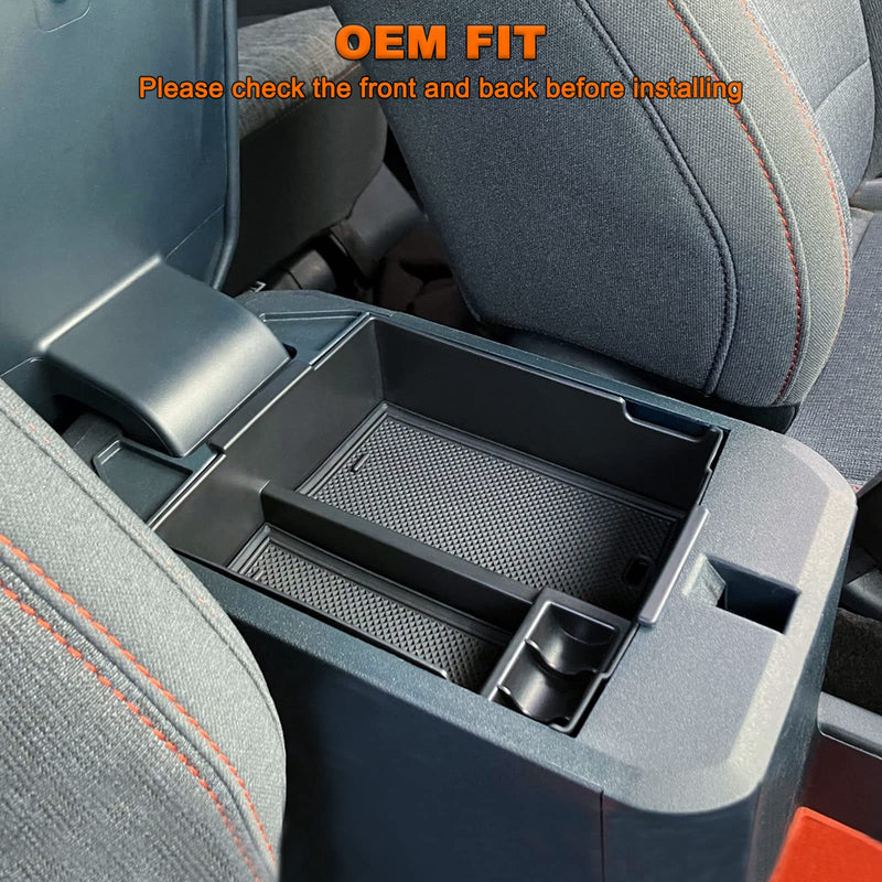 TOPINSTALL Center Console Tray Compatible with 2022-2025 Ford Maverick Accessories, XL XLT Lariat Pickup Truck Organizer Armrest Box Coin Container-Black Black